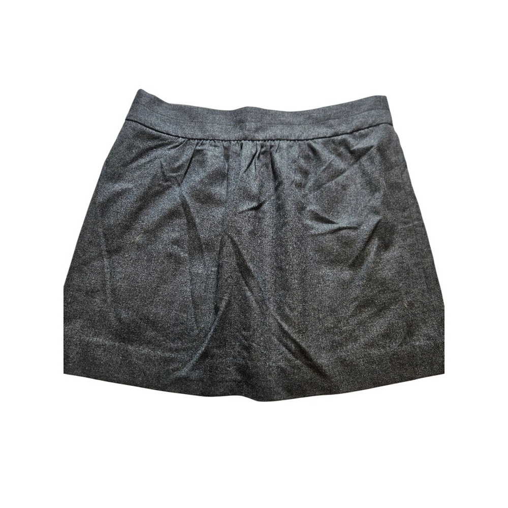 J.Crew Gray Wool Blend Pleated Bubble Mini Skirt Charcoal Size 12 RN77388